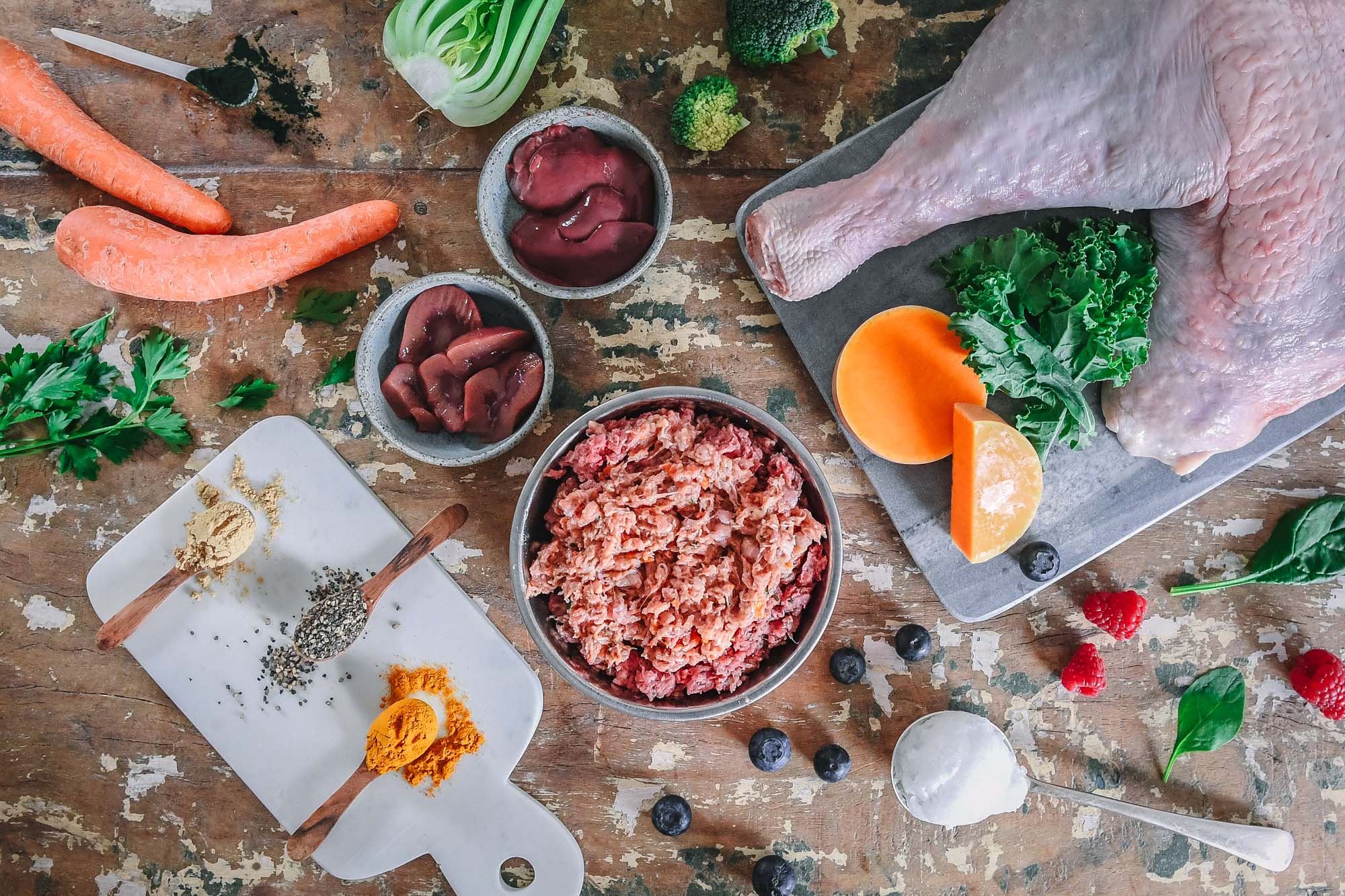 Superfood Enriched Raw Turkey Dog Food ⋆ Bella & Duke Raw Food